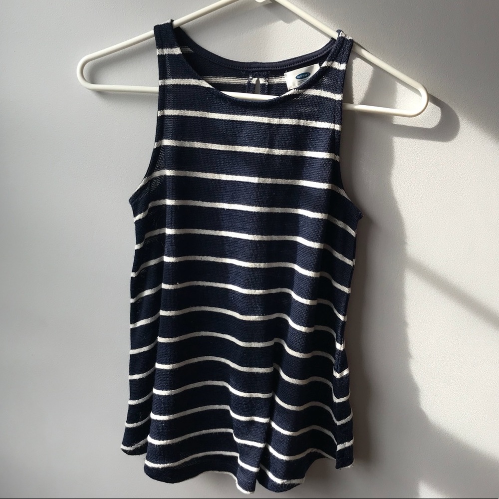 Sleeveless striped sweater tank